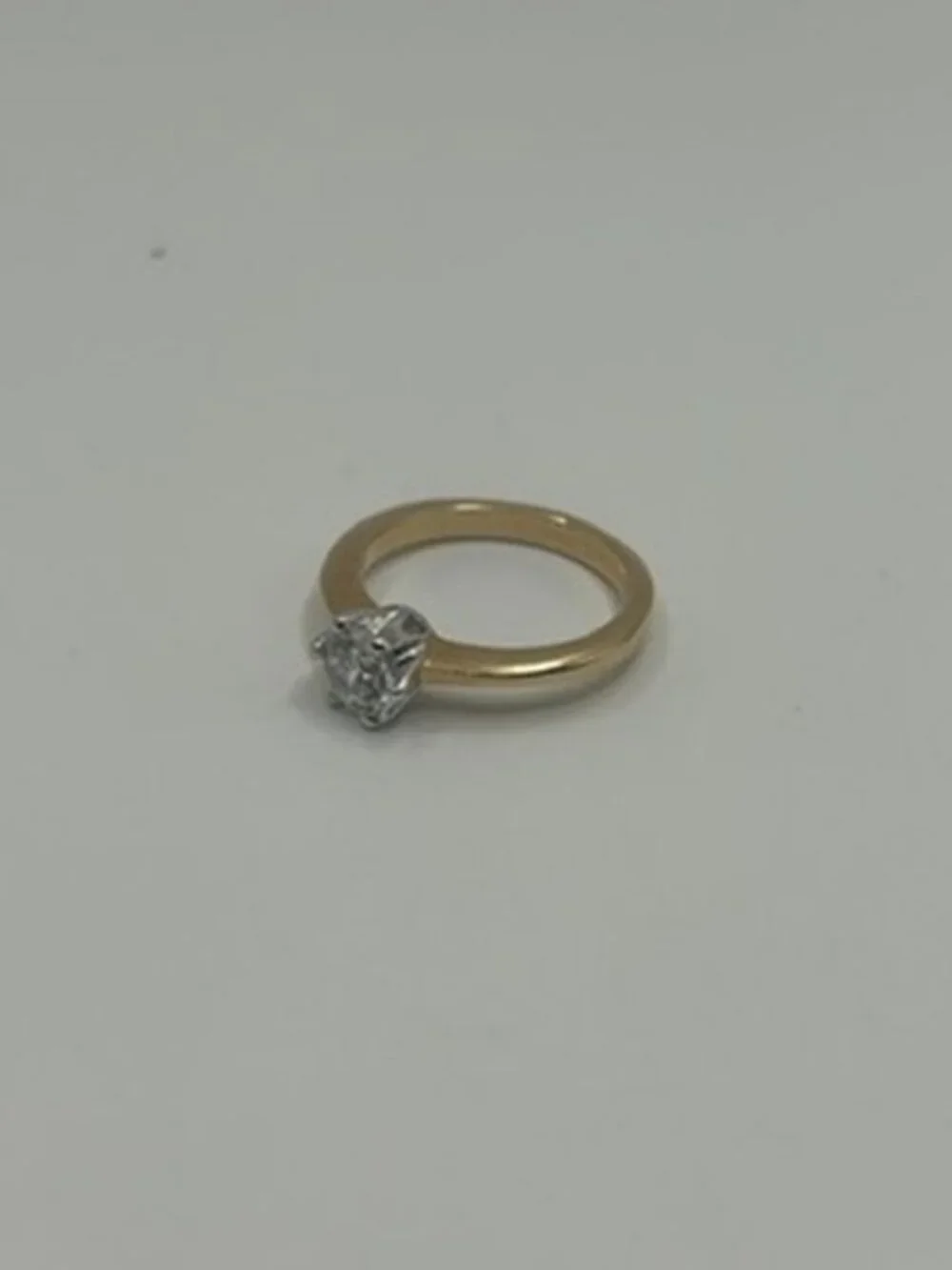 Vintage Gold CZ Solitaire Ring Womens Size 7 18k Plated Engagement Style New